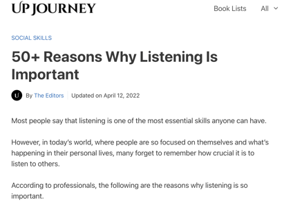 UpJourney Listening Article